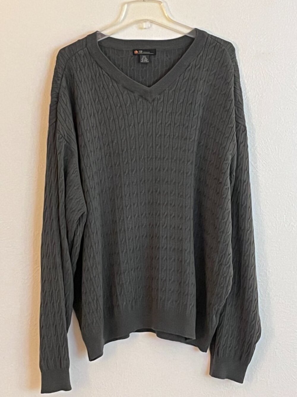 Vintage Men’s Gray Silk Cotton Cable Knit Sweater XXL Antigua ICON Collection